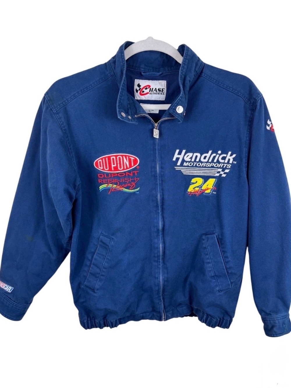 Chase Authentics Jeff Gordon 24 NASCAR Racing Jacket Blue Mens Medium DuPont
